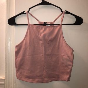 Cropped light pink top extra small